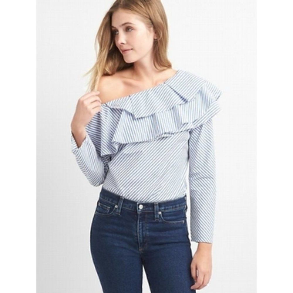 Gap One-Shoulder Ruffle Top  